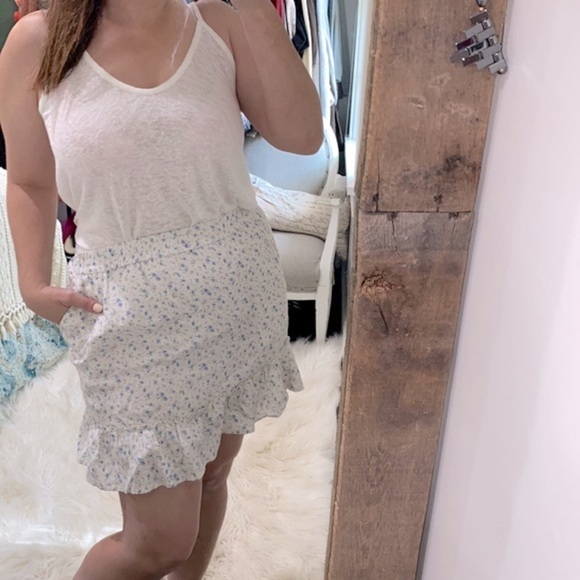 Rachel Zoe linen skirt floral boho size large - Picture 1 of 5